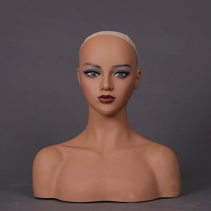 Multipurpose Mannequin Head With Shoulders Make-Up Dummy Head For Wigs Mannequins Bust Wig Display Head Realistic Female Head