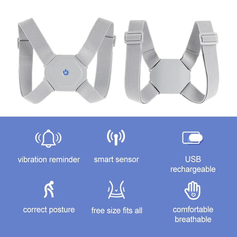 Smart Back Posture Corrector Spine Clavicle Brace Support Belt Vibration Shoulder Training Adjustable Adult Child Strap Health