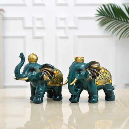 Good luck elephant figurine, figurine collection decorating home décor living room table, ceramic sculpture decorating gifts