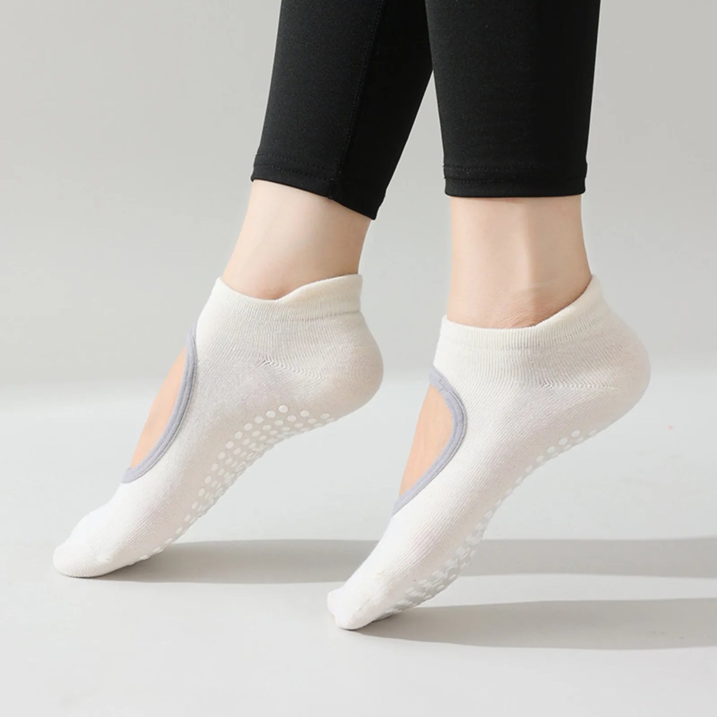 Bandage Yoga Socks for Women Pilates Ballet Dance Cotton Socks Non-Slip Woman Sport Sock Gym Workout Slipper Running Grip Sock