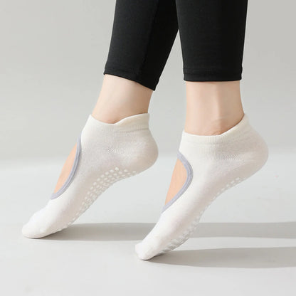 Bandage Yoga Socks for Women Pilates Ballet Dance Cotton Socks Non-Slip Woman Sport Sock Gym Workout Slipper Running Grip Sock