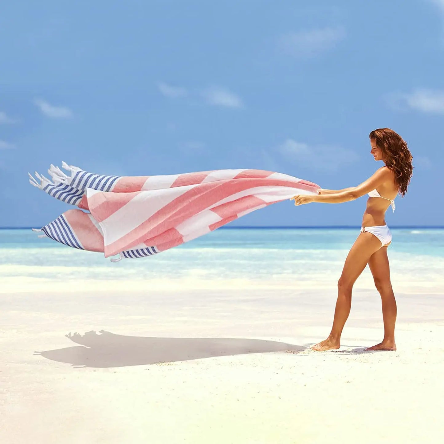 Turkish Beach Towels 39*7" Oversized  Quick Dry Sand Free  Bath  Pool Gym and Bathroom