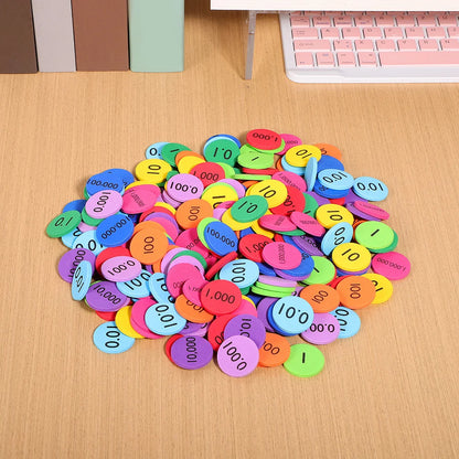 3 Set EVA Number Discs Math Manipulative Place Value Disks Educational Equipment Supplies Teaching Aids Decimal Chart Learning