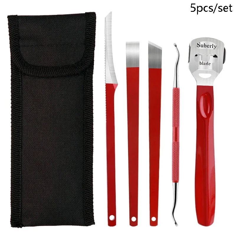 Pedicure Knife Tools for Feet Stainless Steel Foot Scrubber Dead Skin Remover 3/4/5Pcs Foot Scraper Knife Scraping Manicure Tool