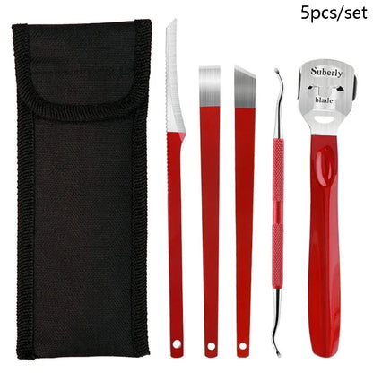 Pedicure Knife Tools for Feet Stainless Steel Foot Scrubber Dead Skin Remover 3/4/5Pcs Foot Scraper Knife Scraping Manicure Tool