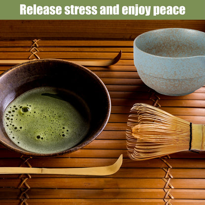 5PCS Japanese Matcha Tea Set Includes Matcha Bowl w Spout Matcha Whisk Holder Matcha Whisk Tea Scoop Tea-making Tools Accessorie