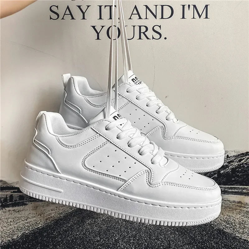 2024 Brand Leather men's Sneakers White Platform Woman Sports Sneakers Female Vulcanized Shoes Sneakers Casual Ladies Trainers