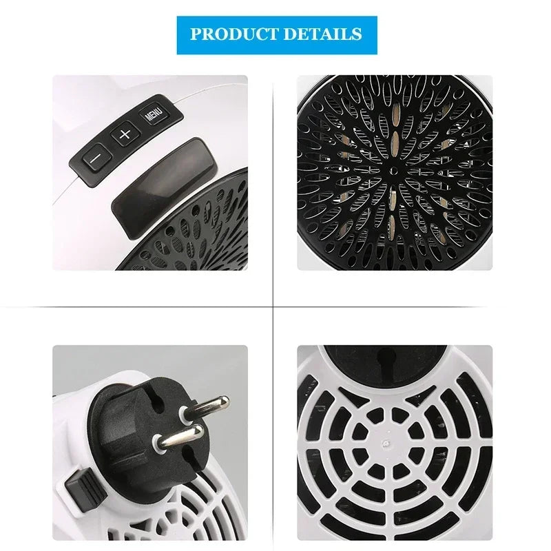 Home Plug In Cordless Space Heater Portable Electric Air Heater 2S Fast Heating Warm Fan Desktop for Winter Household Bathroom