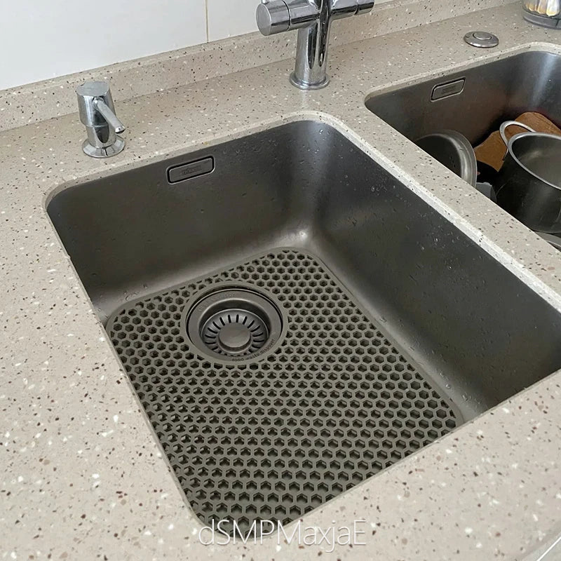 Silicone Sink Mat Sink Protectors for Kitchen Sink, Sink Mat Grid Non-Slip Folding Sink for Bottom of Farmhouse Porcelain Sink