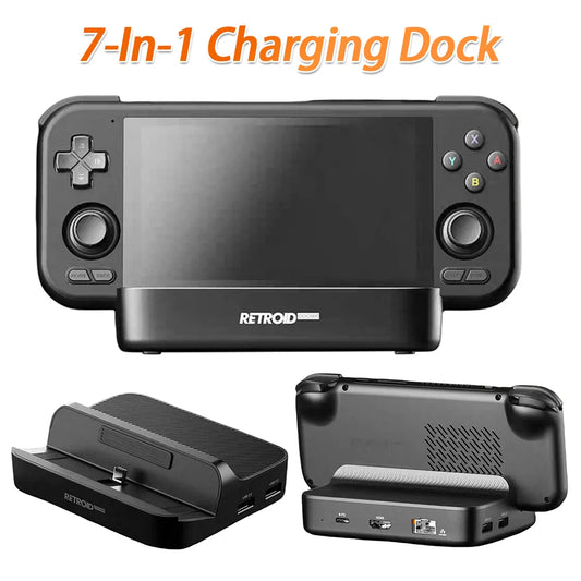 7 In 1 Charging Dock for Retroid Pocket 5 Docking Station PD Charging HDMI-Compatible Dock Station Replacement 3*USB3.0 2*USB2.0