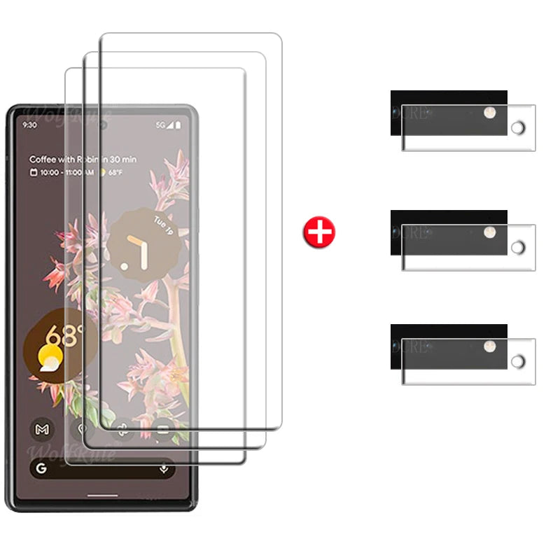 For Google Pixel 6 Glass For Google Pixel 6 Screen Protector Film Transparent Tempered Glass Google Pixel 6 A 7 6A 7A Lens Film