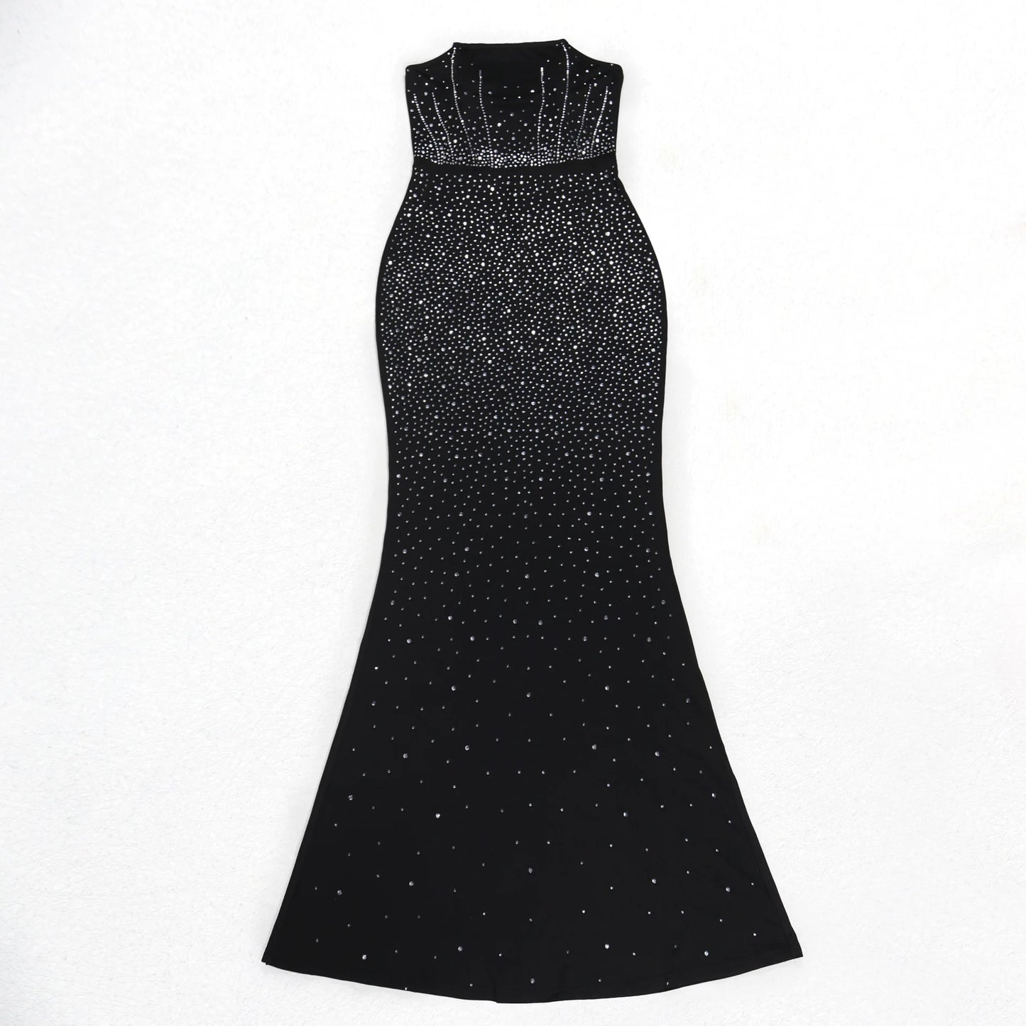 CM.YAYA Diamonds Hot Rhinestones Strapless Women Sleeveless Long Dress 2025 Spring Birthday Party Evening Prom Maxi Dresses