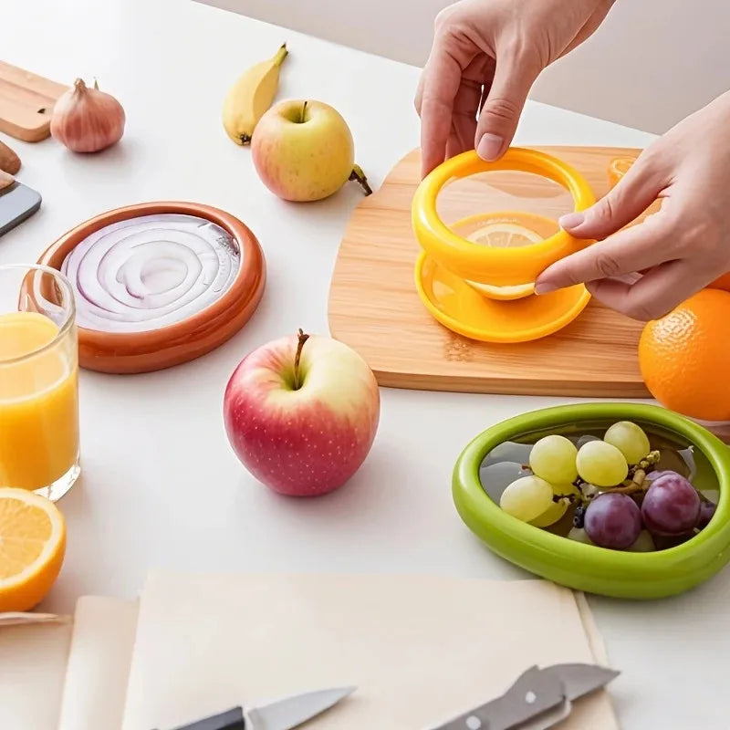 1pc/4pcs Reusable Food Freshness Preservation Pods with Stretchable TPU Lids - Food Storage Containers for Fruit & Vegetable - W