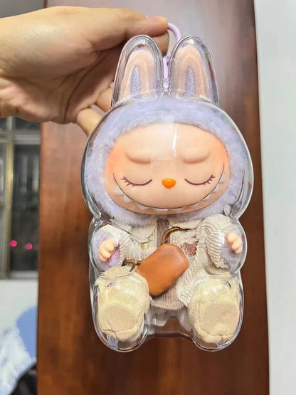 LABUBU V1 V2 transparent protective shell macaron standing protective cover dust cover doll labubu protector case