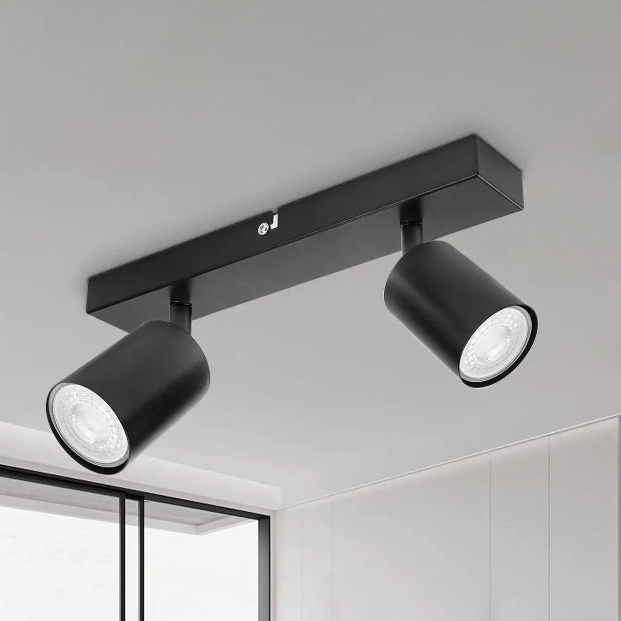 Modern LED Ceiling Light -  GU10 Wall Light Black - Energy Saving, Living Room, Bedroom, Kitchen, Easy Installation, Bulb Not In