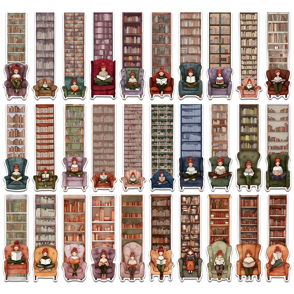30pcs Bookcase Reading Bookmarks Decoration Cards School Stationary Supplies DIY Aesthetic Bookmark Students Creative Gifts