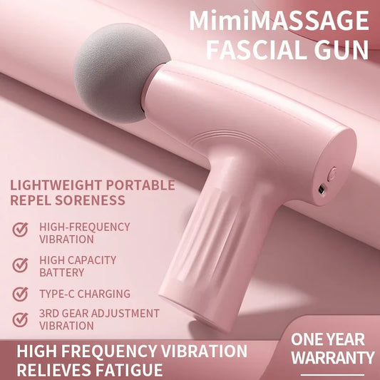 Portable Mini Pink Muscle Massage Gun Deep Tissue Handheld Healing Fascia Gun