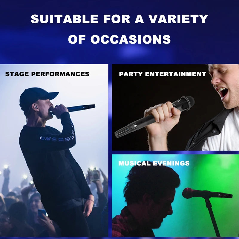 BOMGE UHF XLR Adapter System Wireless Microphone Transmitter Receiver System for Dynamic Microphone Guitar Audio Mixer PA System