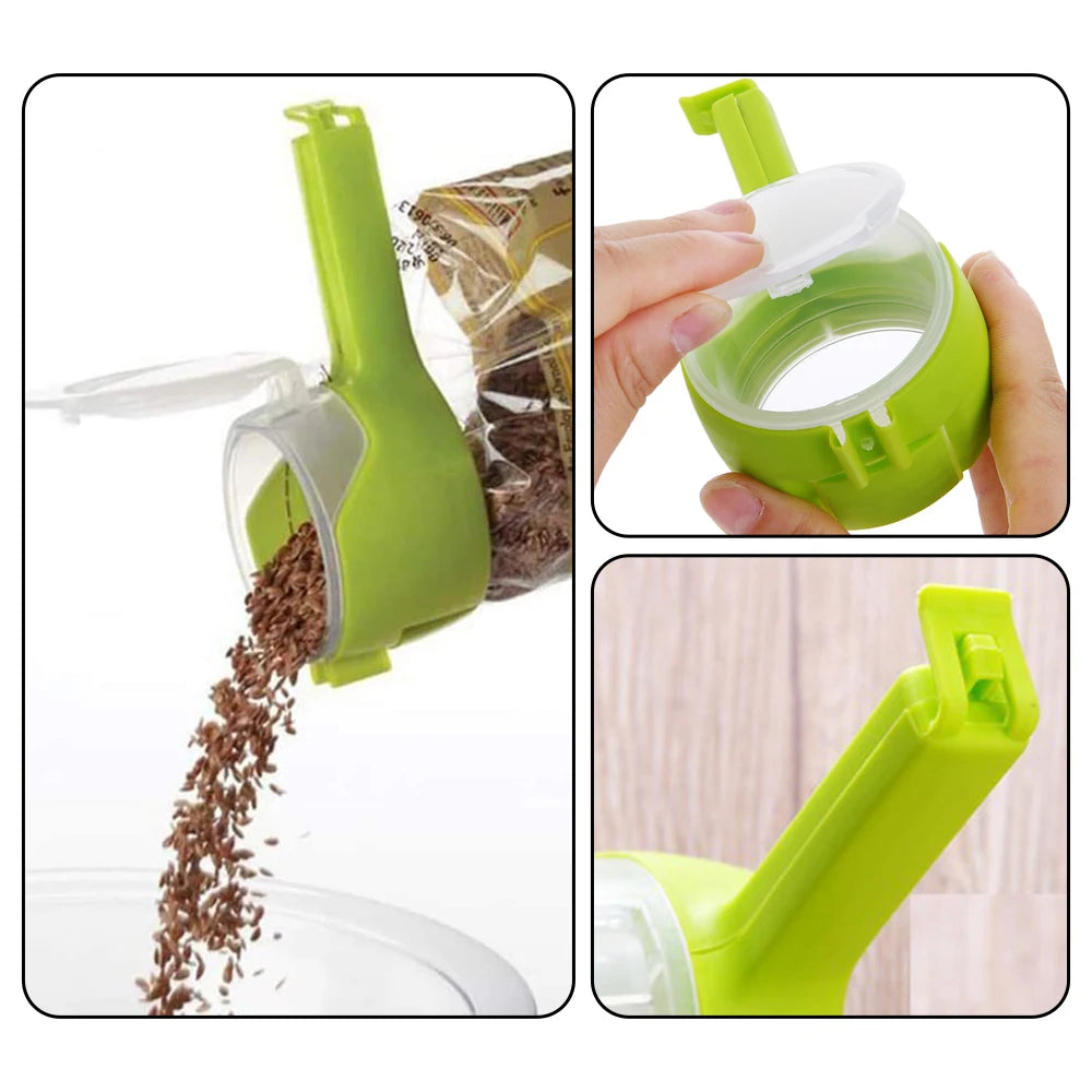 Food Storage Seal With Dumping Port, Food, Chip Bag Clip, Plastic Cover Food Clip,  For Sorting And Storing Food In The Kitchen