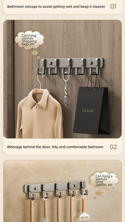 Hooks Over The Door 6 Hooks Clothes Coat Hat Towal Hanger Bathroom Organizer Rack By Hanger Holder Home Kitchen Accessories