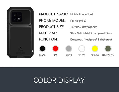 Love Mei Phone Case for Xiaomi 15 14 13 Pro 11 Silicone Military Grade Metal Protective Case Shock Proof Dust Proof Cover