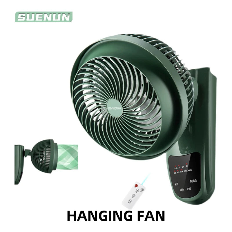 Air circulating wall fan Wall mounted household wall mounted electric fan Kitchen Toilet Non perforated wall electric fan Remote