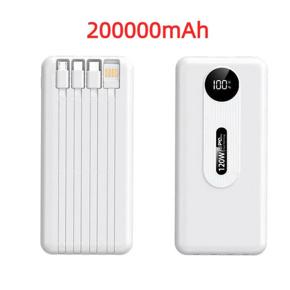 200000mAh 120W Mobile Power Bank Ultra Fast Charging Digital Display Battery Large Capacity Suitable For iPhone Huawei Xiaomi