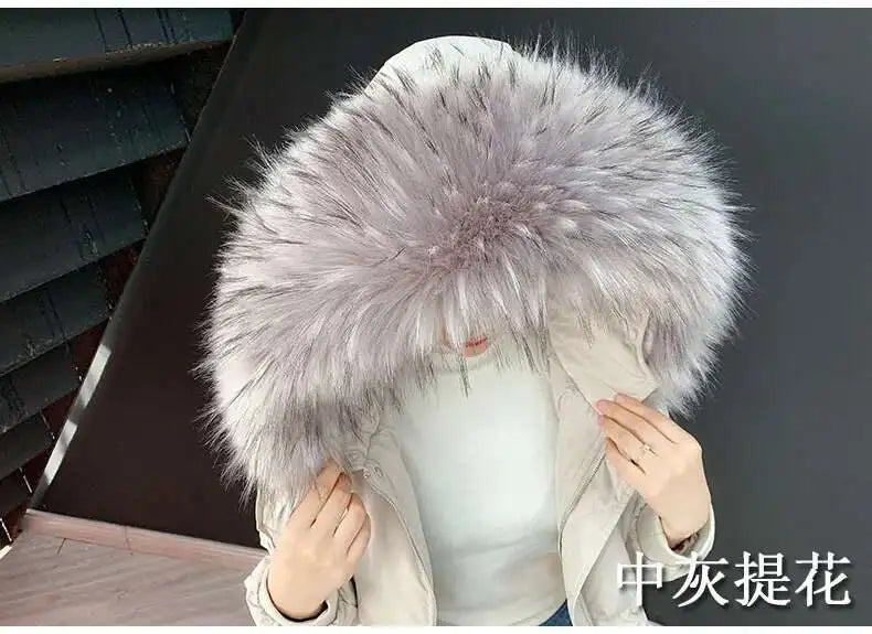 Detachable Faux Fur Collar Extra Large Warm Fake Fur Scarf Wrap Evening Cape For Winter Womens Coat Faux Fur Hood Ttrim Collar