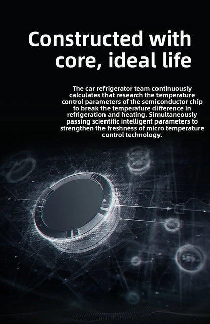 12V/220V Dual-Power Car Fridge Freezer, 12L Compact Refrigerator for Home/Office/Truck, Fast Cooling, Energy-Efficient