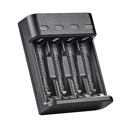 Battery Charger 4 Slot Intelligent Fast Charge With LED Indicator For 1.2V NiMH NiCd AAA/AA Rechargeable Batteries USB Charger