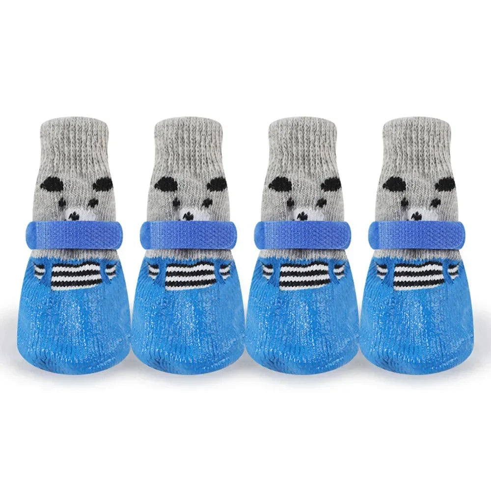 Dog Socks Waterproof Shoes Breathable Sock for Dogs Cats Non-Slip Soles Adjustable Small Dog Paw Socks for Indoor Outdoor