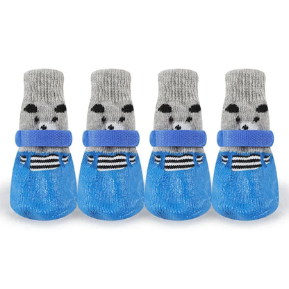 Dog Socks Waterproof Shoes Breathable Sock for Dogs Cats Non-Slip Soles Adjustable Small Dog Paw Socks for Indoor Outdoor