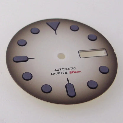 NH36 Watch Dial 29mm Weekday Date Orange/white/black Dial Face Plate Green Lume for Diver Watch Hand Set