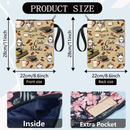 Flower Book Covers Daisy Book Protector Black Vintage Book Sleeve for Paperbacks Washable Fabric Cloth Book Cover with Zipper