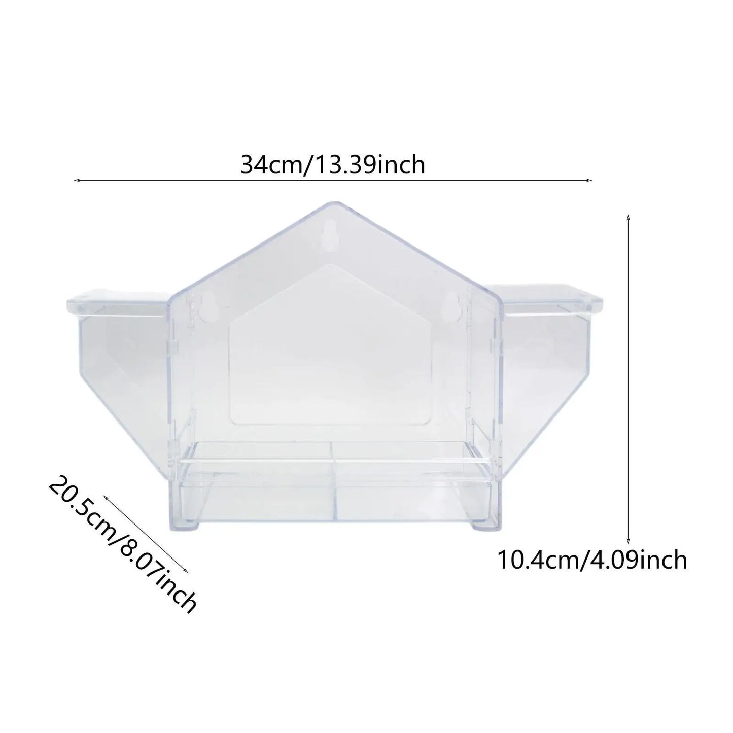 Bird Feeder Removable Food Storage Tray Transparent for Bird Watching Birdfeeder for Backyard Outdoor Lawn Patio Lovebirds