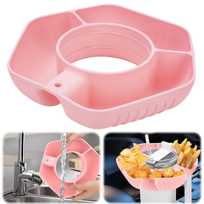 1000ml Snack Bowl Drink Cup with Straw 2 In 1 Stadium Tumbler Splash Proof Leakproof Popcorn Beverage Cup for Cinema Travel