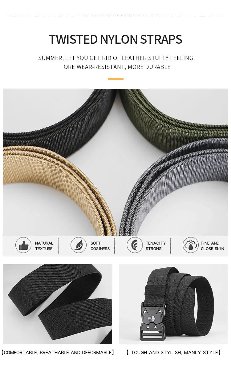 Tactical Belt Quick Release Elastic Belt Casual Tooling Training Belt Men's Trousers Belt