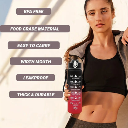 800ML Large Capacity Sports Water Bottle Leak Proof Plastic Drinking Cup With Scale Suitable For Travel Fitness Leakproof