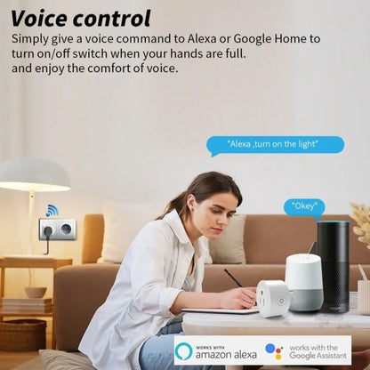 Remote Voice Control Smart Plug 110-240V US Plug Smart Plug Outlet Power Monitoring 10A/16A/20A Smart Wifi Socket Scene Linkage