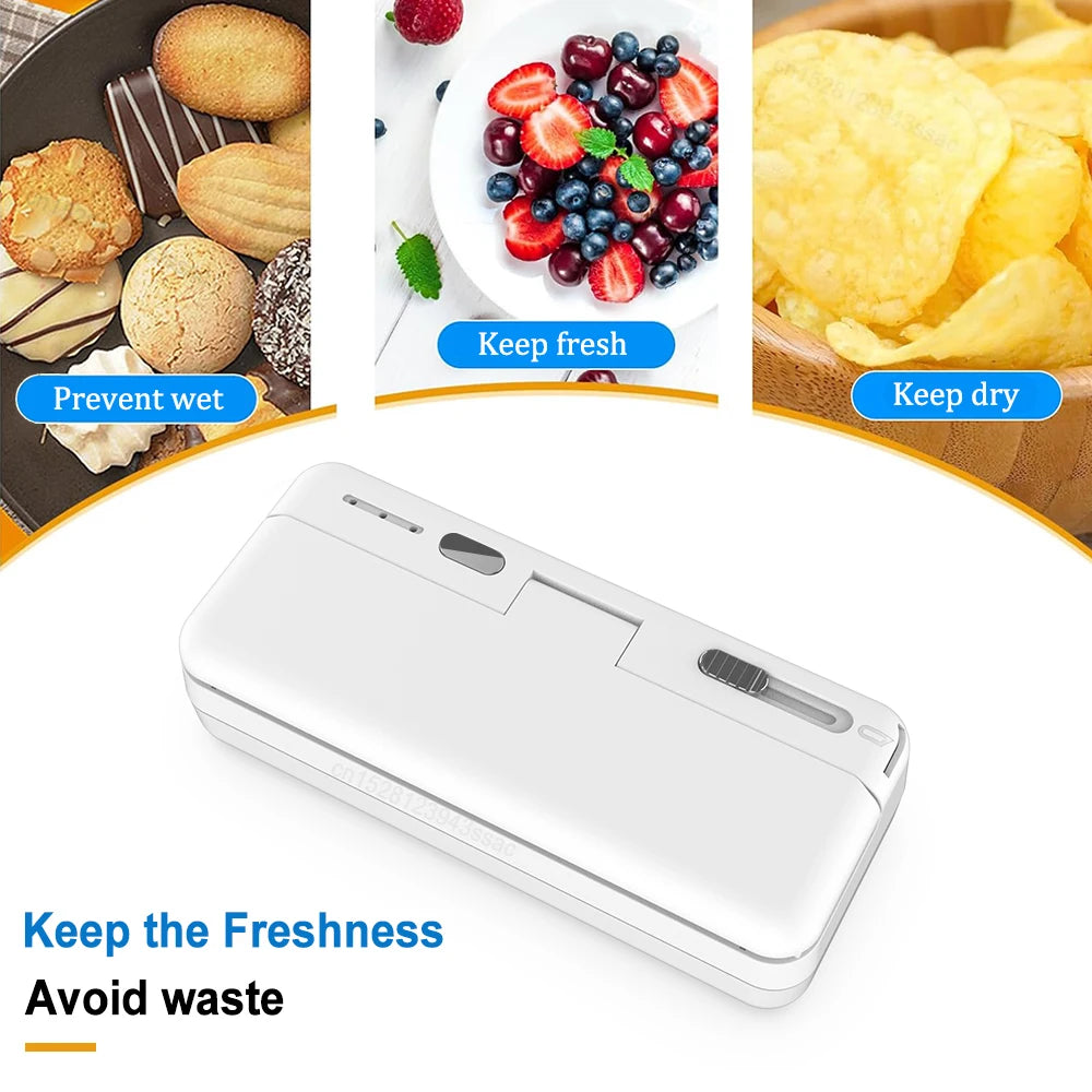 Plastic Bag Sealer Mini Portable Sealing Machine Handheld Package Sealer Rechargeable Plastic Bag Heat Sealer for Packaging Food