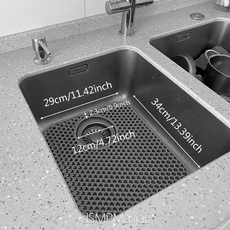 Silicone Sink Mat Sink Protectors for Kitchen Sink, Sink Mat Grid Non-Slip Folding Sink for Bottom of Farmhouse Porcelain Sink