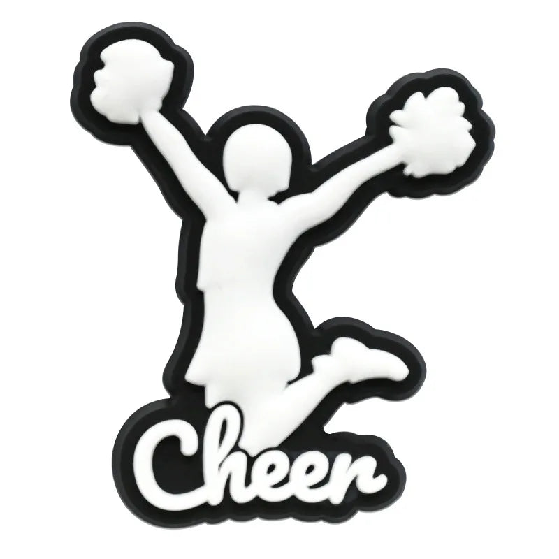 Cute Cheerleading Shoe Charms Decoration for Crocs Pin Accessories Charms Bracelet Wristband DIY Shoe Party Gifts