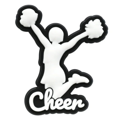 Cute Cheerleading Shoe Charms Decoration for Crocs Pin Accessories Charms Bracelet Wristband DIY Shoe Party Gifts
