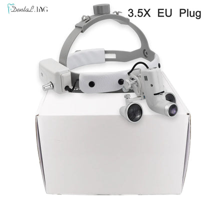 2.5X/3.5X  Dental LED Light Lamp Binocular Loupes Brightness Spot Adjustable Dental Lab 5W Headlamp For Surgical Headlight