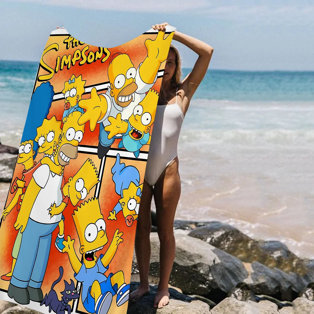 THE S-SIMPSONS Anime Cartoon Beach Towel Cute Kawaii Room Decor Bath Girls Children Hand Towels For Bathroom Shower