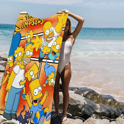 THE S-SIMPSONS Anime Cartoon Beach Towel Cute Kawaii Room Decor Bath Girls Children Hand Towels For Bathroom Shower