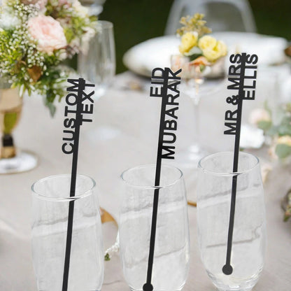 10-120pcs Personalized Acrylic Stirrers Custom Laser Cut Drink Stirrers Drinks Wedding Stirrers Cocktail Toppers