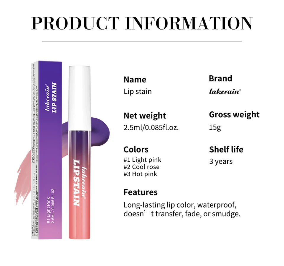 Lip Stain Peel Off and Reveal Long Lasting Waterproof Pink Lip Tint Transfer Proof Natural Lip Stain