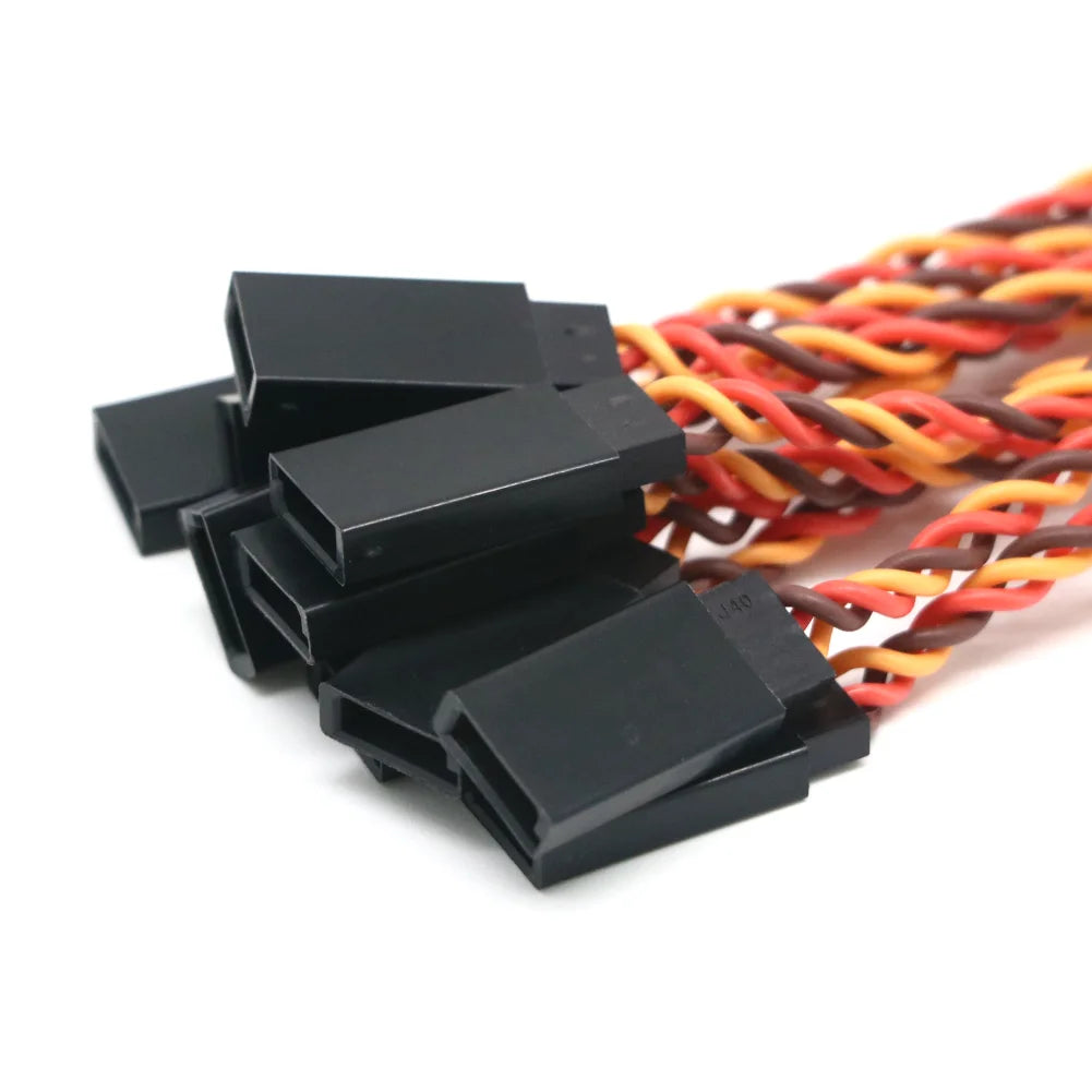 10pcs 10 / 15 / 30 / 50 / 100cm Servo Extension Cable 30 / 60 core For Futaba JR Anti-interference Servo For RC Helicopter Part/