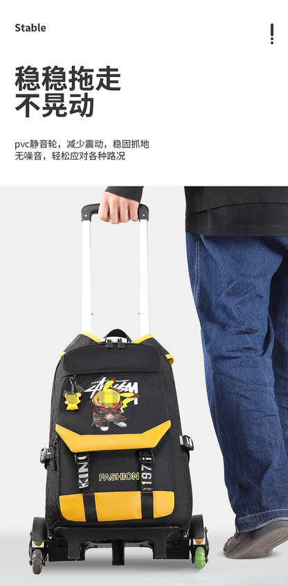 TAKARATOMY Backpack Trolley School Bag Pikachu School Bag Stationery Storage Backpack Multifunctional Travel Bag School Season